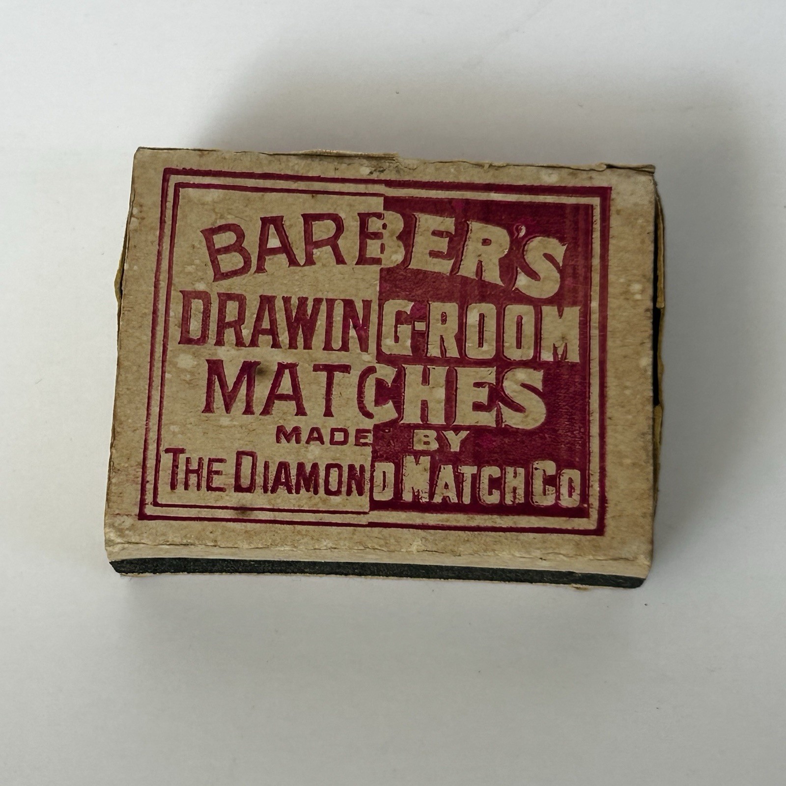 Rare Antique 1880s Barber's Drawing Room Matches Box - Diamond Match Co. - Empty Rare Antique 1880s Barber's Drawing Room Matches Box - Diamond Match Co. - Empty