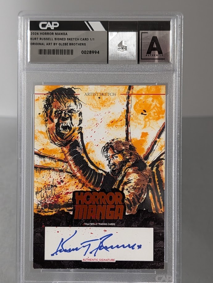 Kurt Russell Signed Horror Legends Sketch Card 1/1 The Thing R.J. MacReady GLEBE
