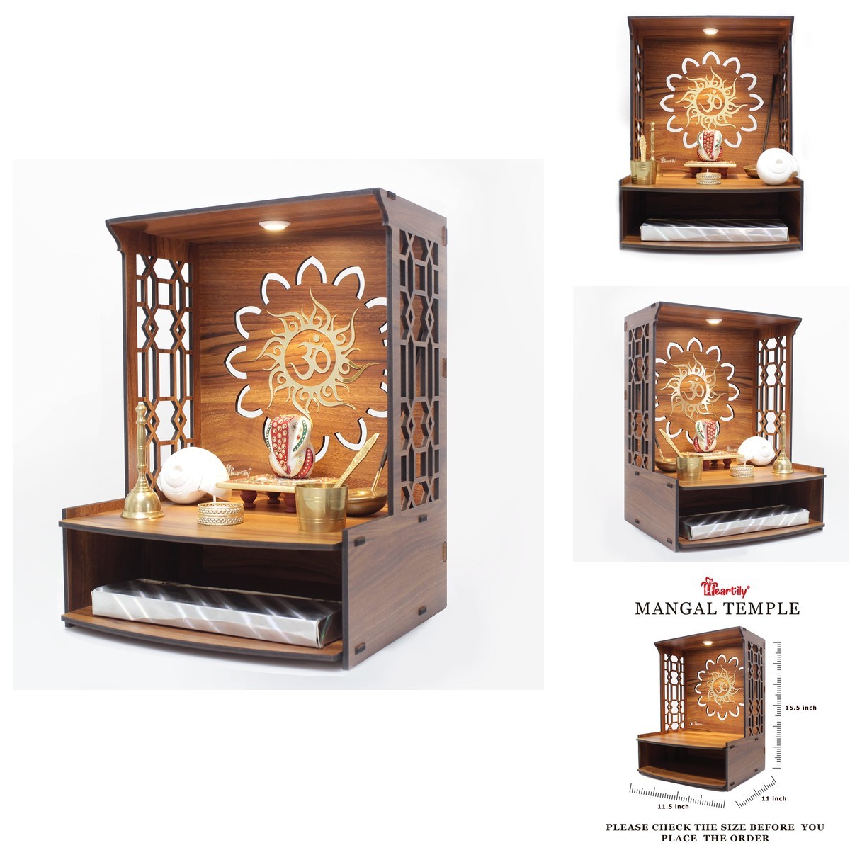 Heartily Mangal Beautiful Wooden Pooja Stand Home Temple And Office Puja Mandir
