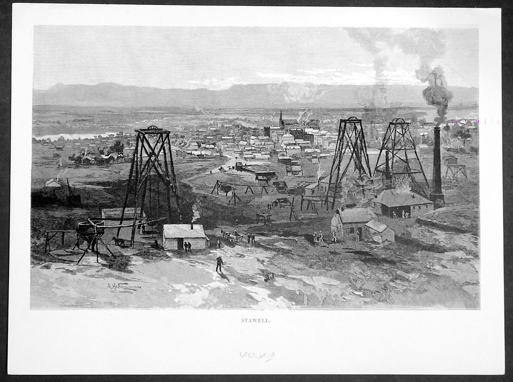 1886 Picturesque Atlas of Australasia Antique Print View of Stawell, Victoria 1886 Picturesque Atlas of Australasia Antique Print View of Stawell, Victoria