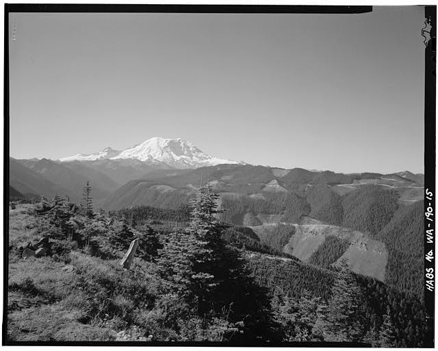 Photo:Mount Rainier Suntop Washington 1989 View Southwest from Lookout