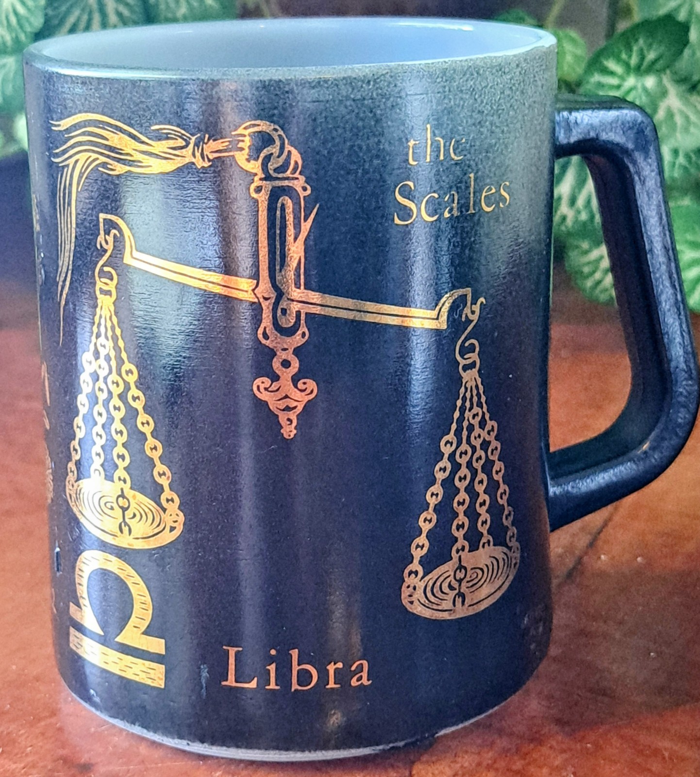 Vintage Federal Milk Glass LIBRA Zodiac Sign Horoscope Astrology Coffee Cup Mug