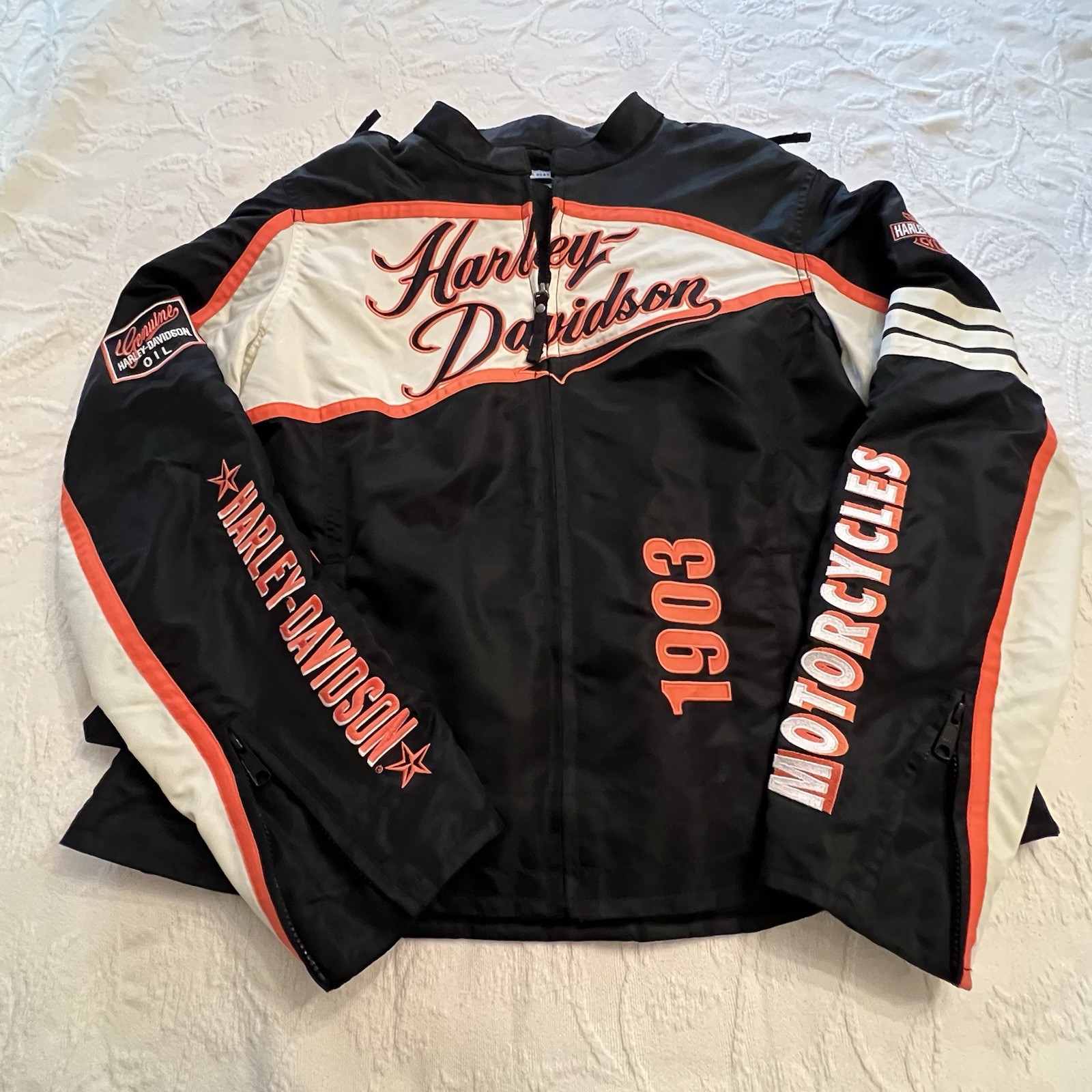 2012 Harley Davidson Jacket Women XL 2 Piece Riding Hoodie Motorcycle 1903 Pads