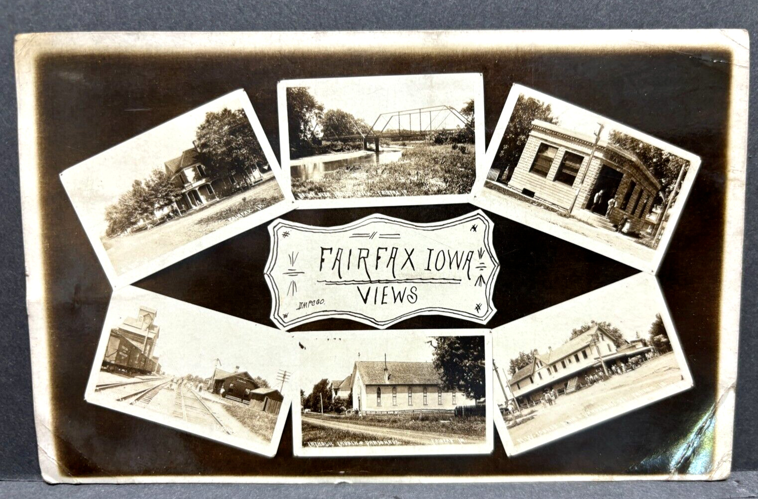Postcard RPPC Fairfax Iowa Muti View