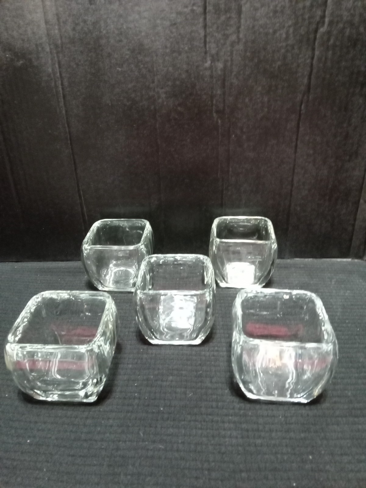 Heavy Clear Glass Square Votive/ Vase / Multi Use Holder