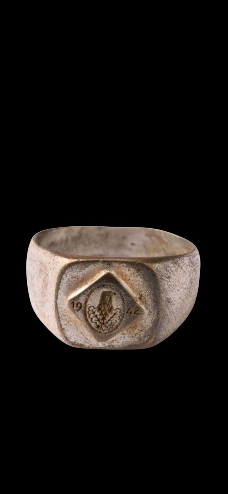 Antique WWII Central European Eagle Soldiers Ring Unique Signet Patriotic 1942