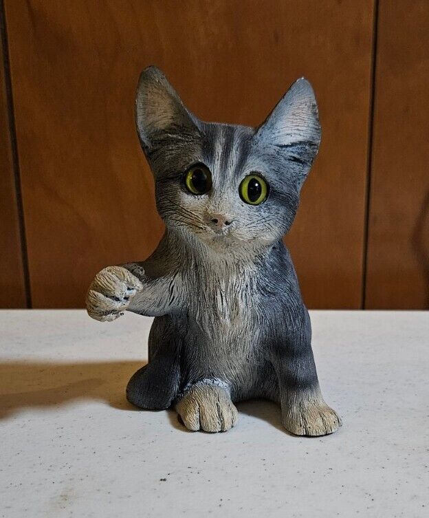 Creations By Carole Grey Tabby Cat Figurine 5\