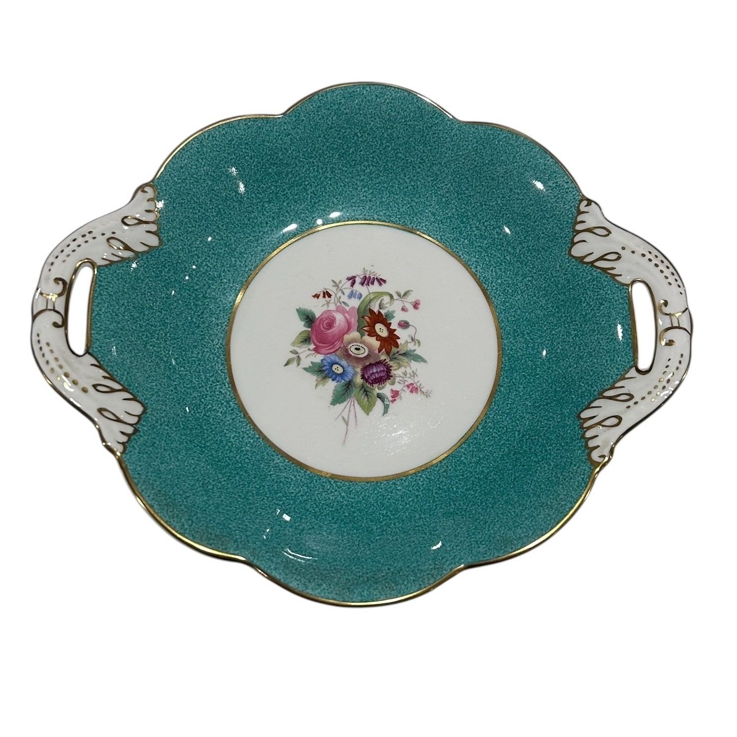 Vintage Coalport Bone China Sweet Dish Scalloped Edge Pierced Handles WindsorEUC