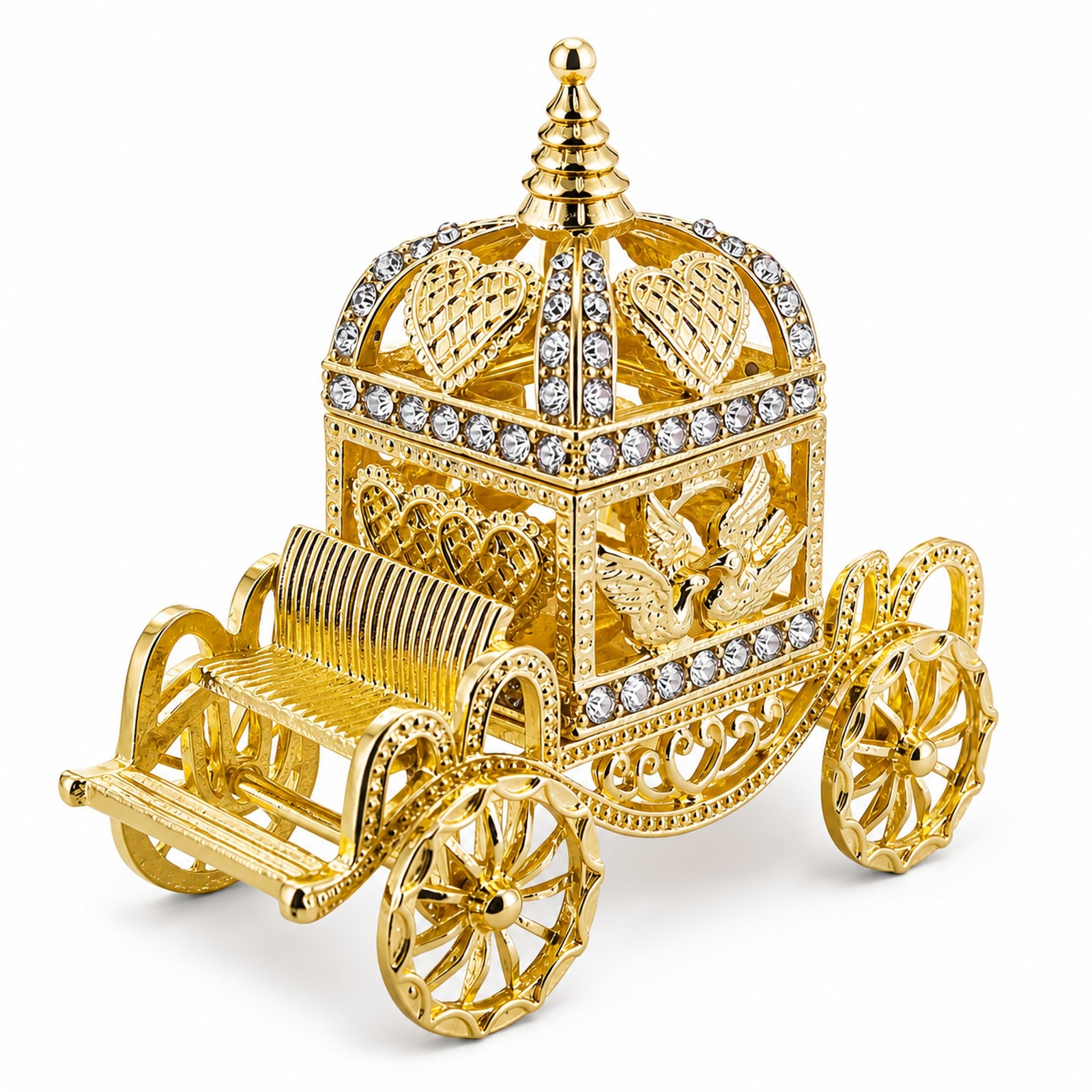 Golden Royal Coronation Coach Trinket Box Figurine