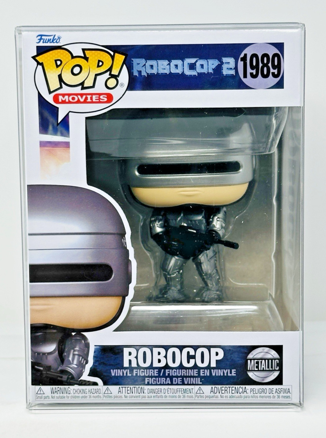 Funko Pop RoboCop 2 - ROBOCOP (Metallic) #1989 with Protector - New