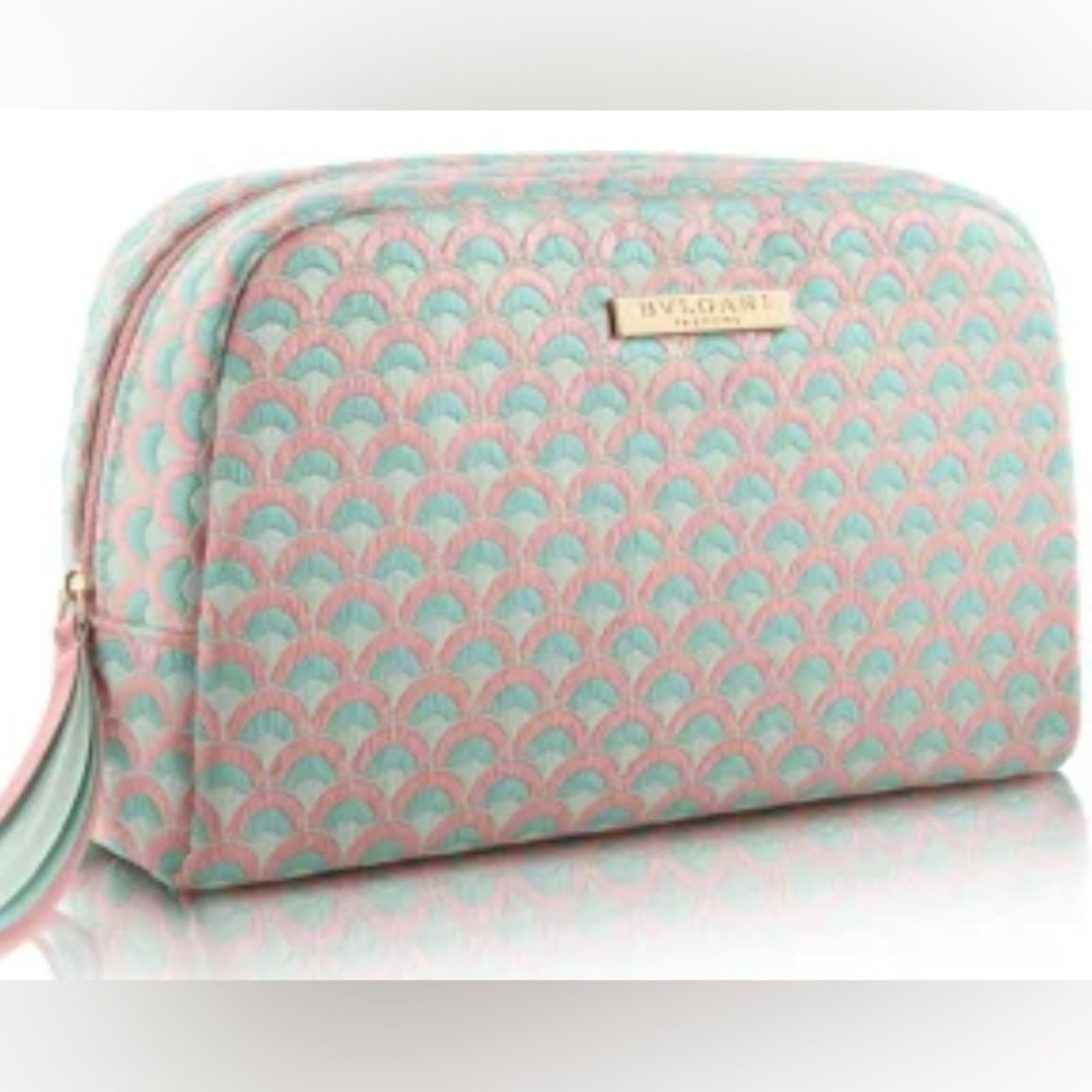 Bulgari Pink and Teal Women\'s Makeup Bag gift with Purchase