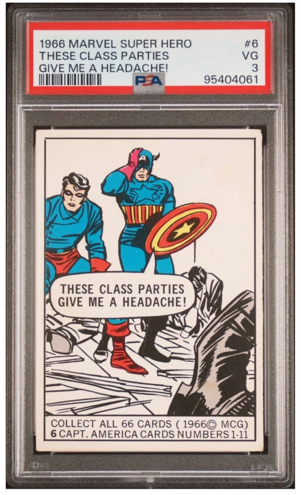 1966 Donruss Marvel Super Heroes #6 These Class Parties Give Me A Headache PSA 3