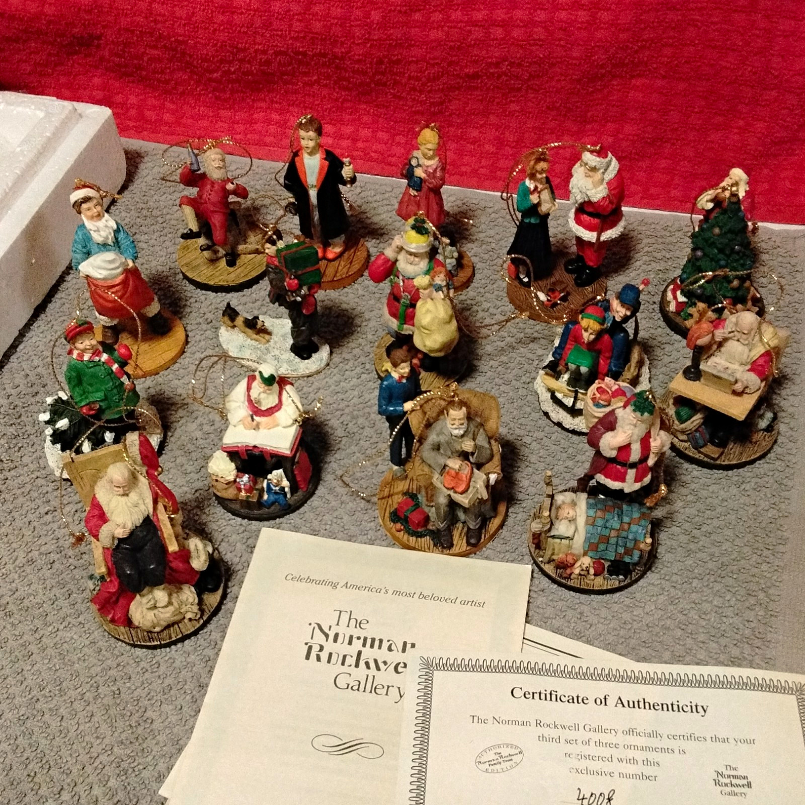 VTG The Norman Rockwell Gallery Rockwell's Celebration of Santa Ornaments 🎅 
