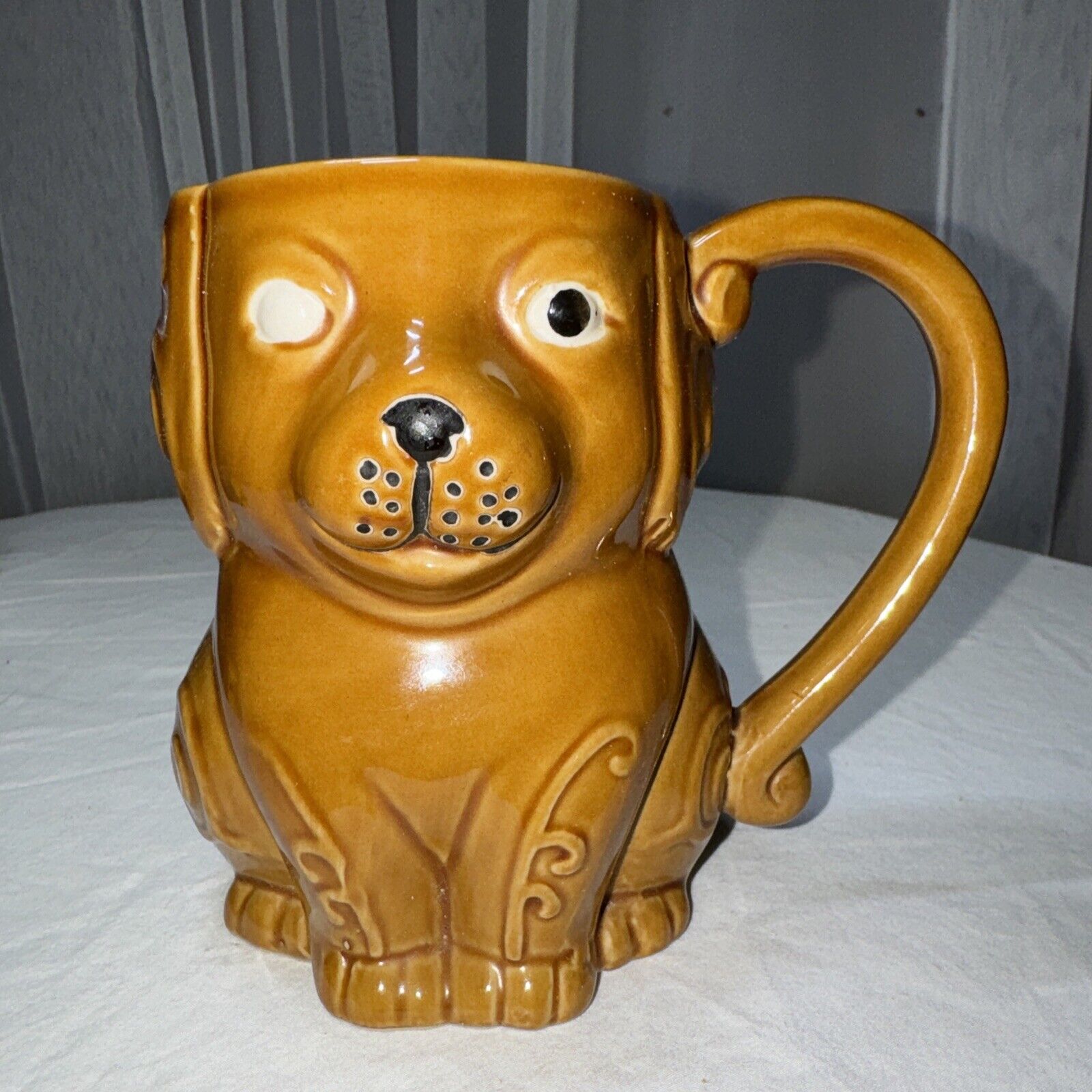 Boston Warehouse Trading 2019 One Eye Dog Stoneware Figural Mug 16 oz