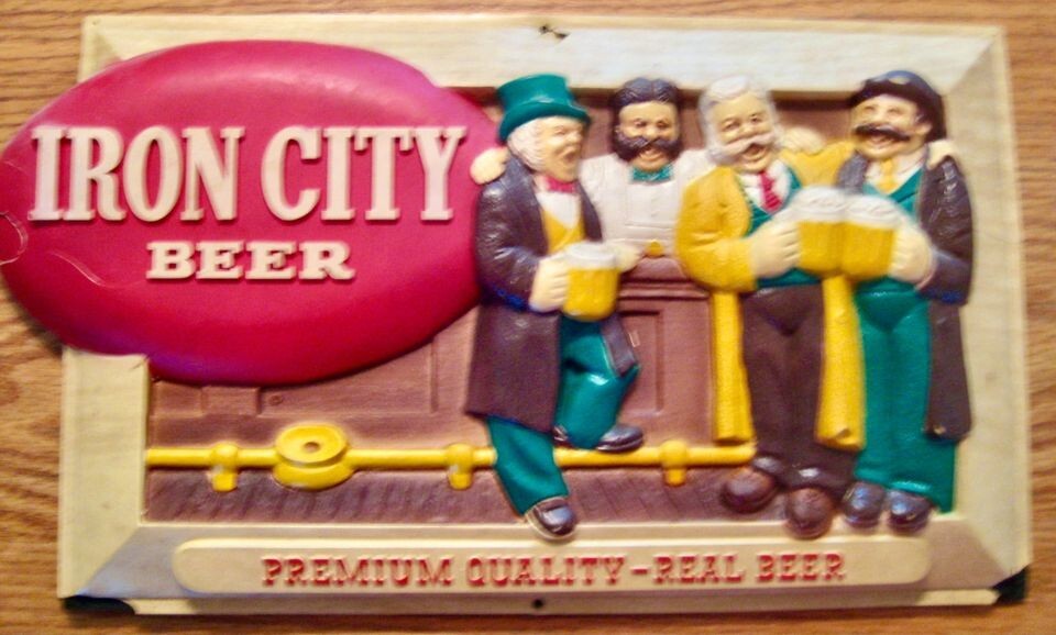 VINTAGE ORIGINAL 1958 IRON CITY 3D BEER SIGN VINTAGE ORIGINAL 1958 IRON CITY 3D BEER SIGN