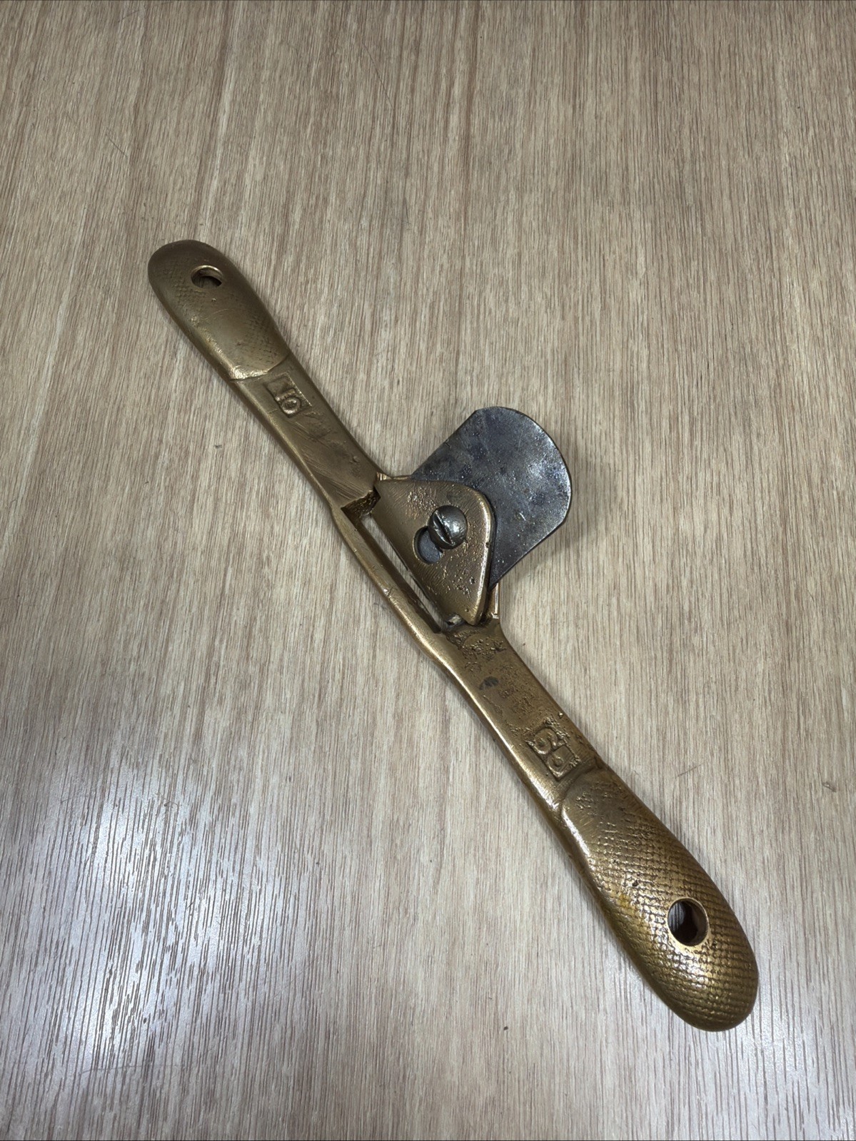 Vintage Brass No 65 Spokeshave Draw Plane Wood Shave Tool Carpenter 
