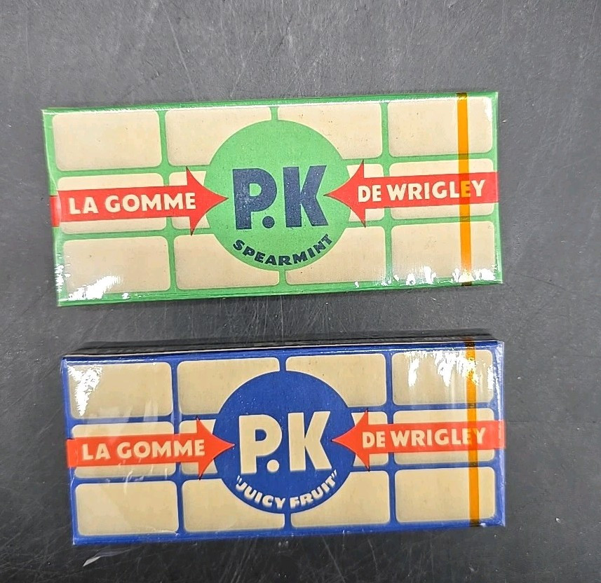 Vintage 1940’s WRIGLEY’S P.K GUM 2 PACKS Unopened NOS