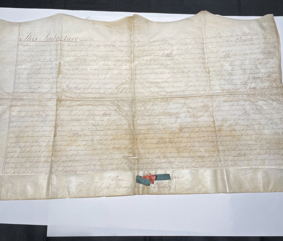 1796 Lewis County Black River Land Indenture Peter Chassanis and William Seton