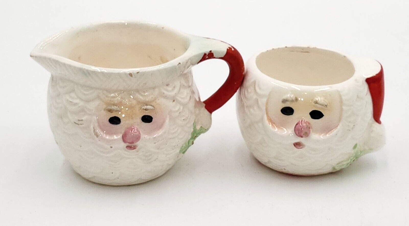 Vintage Santa Claus Christmas open sugar creamer