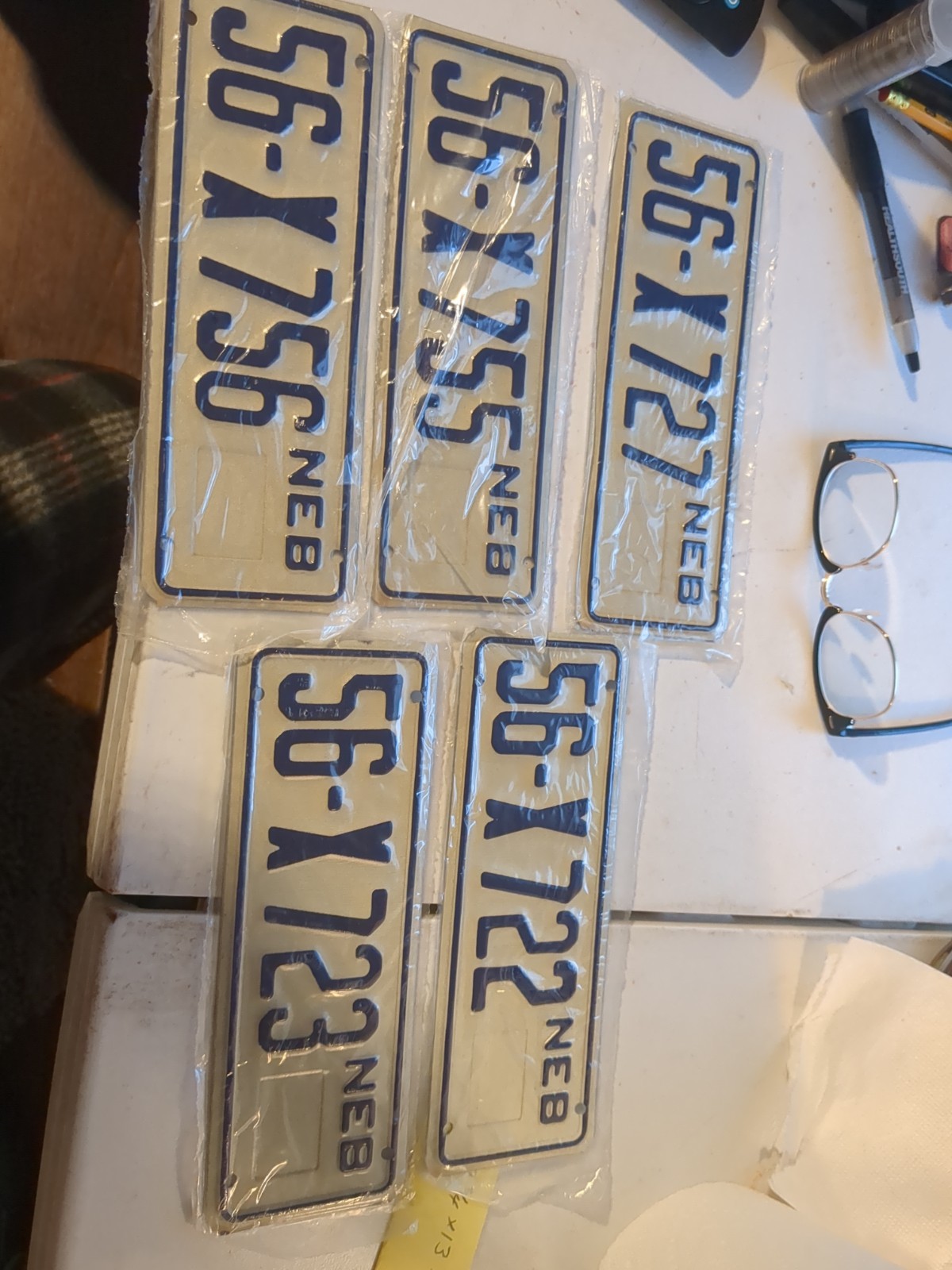 5 Nebraska   motorcycle size trailer license plate lot for collecting  black