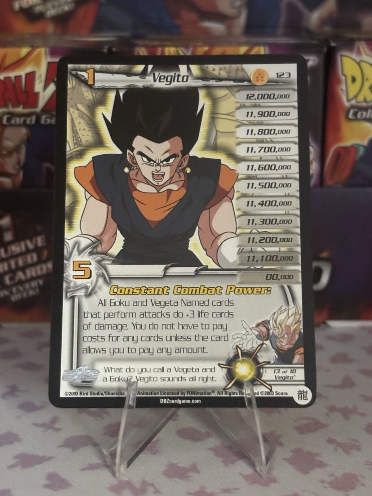 SCORE 2003 Dragon Ball Z DBZ CCG Vegito LIMITED Fusion Saga #123