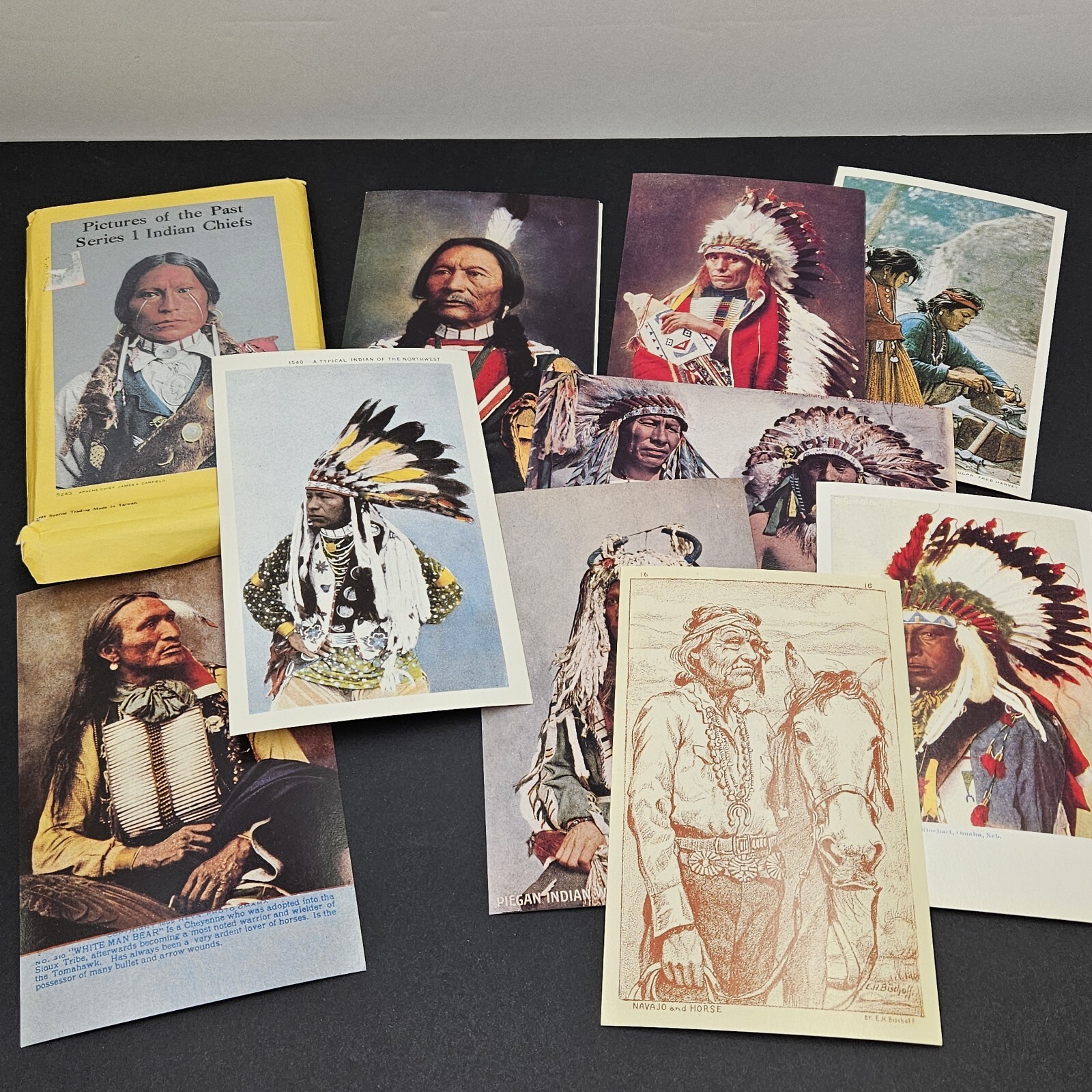 VTG Pack of 32 Native American Photos & Art Postcards Pictures of the Past Chief