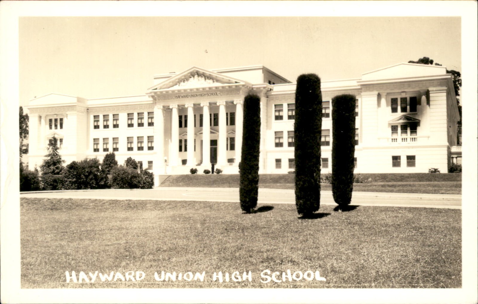 Hayward CA High School c1920s-30s Real Photo Vintage Postcard bhn