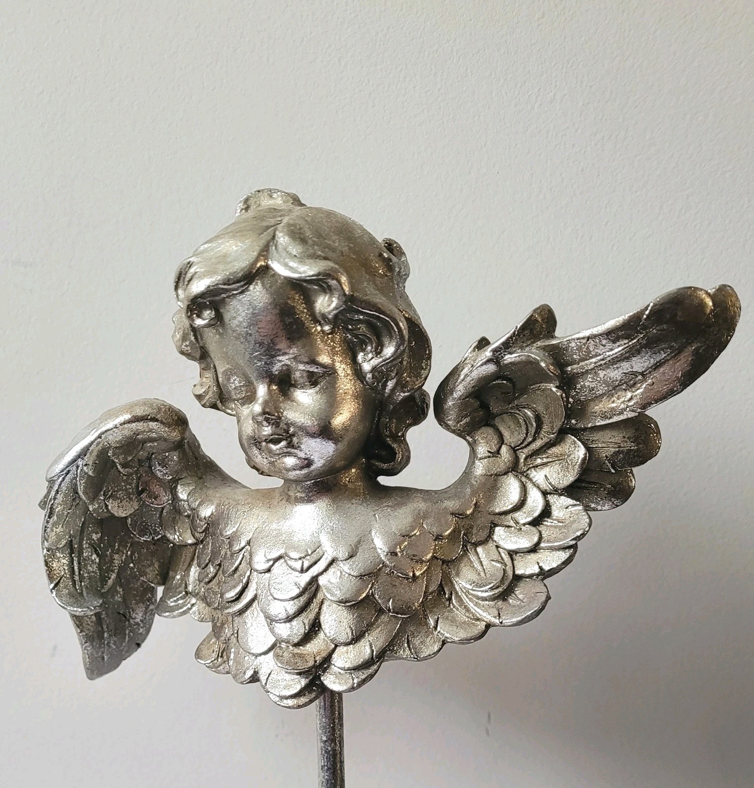 Silver Cherub Bust on Stand 14\