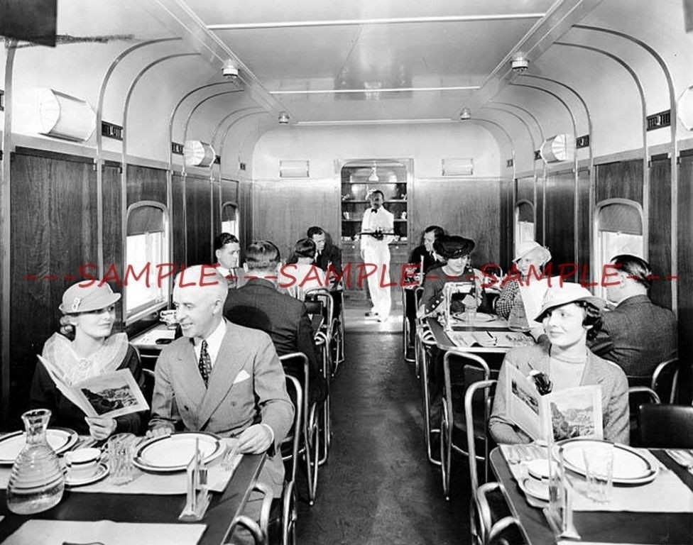 1940s  RAILROAD DINER CAR PHOTO Milwaukee Road RR  8.5x11 PHOTO