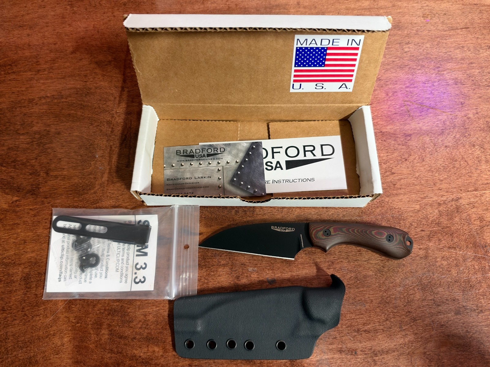 Bradford 3D G3 Wharnie- MagnaCut HighHardness 63-64Rc. Steel Black DLC