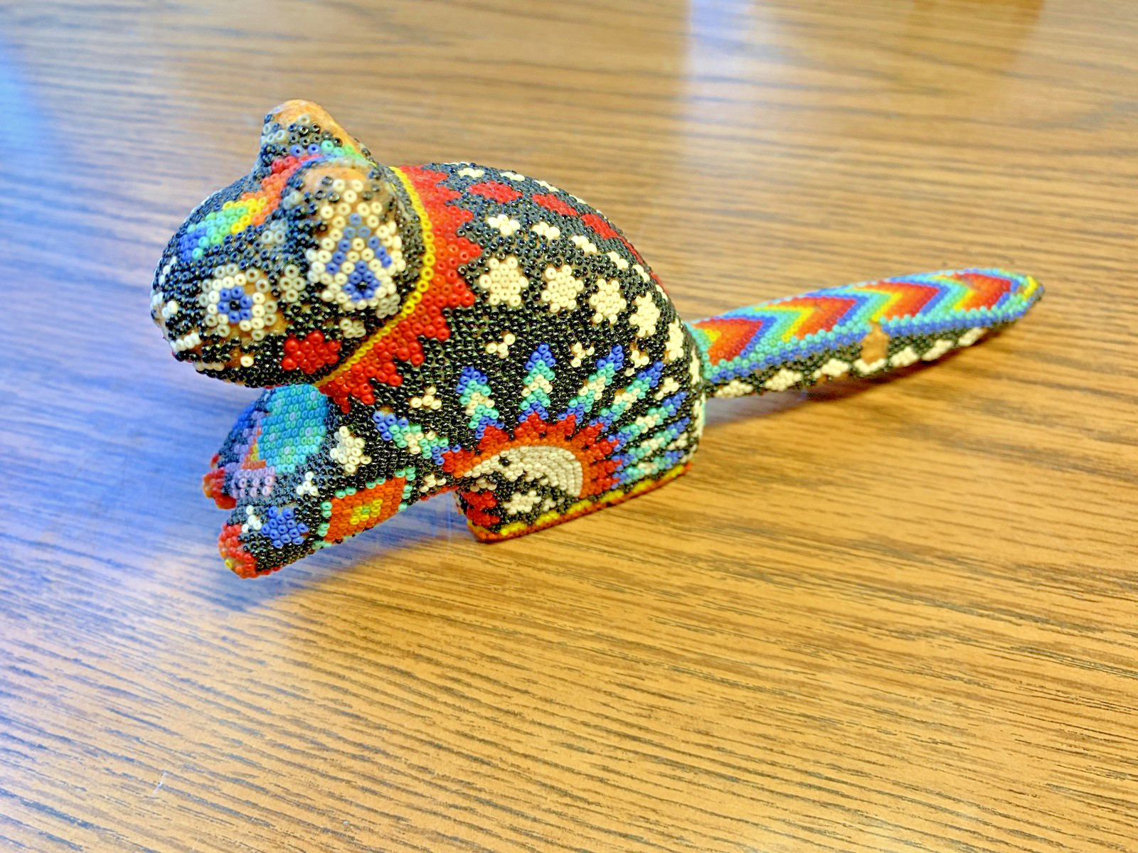 Mexican Huichol Tree Squirrel Handmade colorful Beaded Folk Art Sculpture