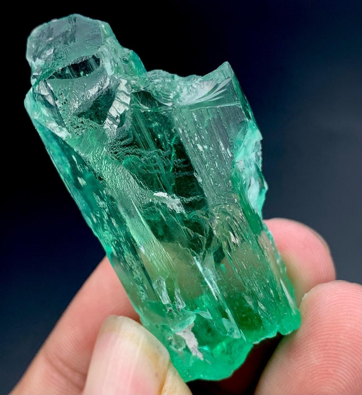 Hiddenite Green Kunzite Crystal From Afghanistan