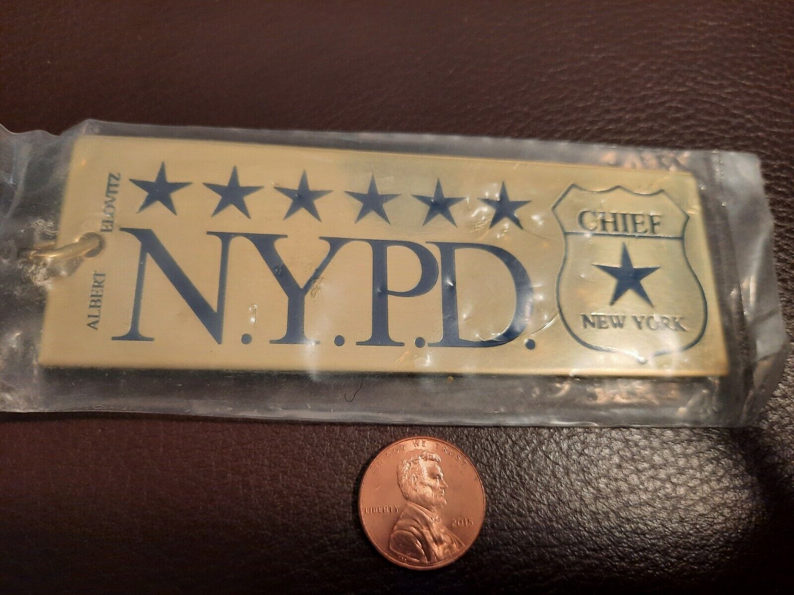 🔥RARE VINTAGE NYPD New York City Police Department Chief Keychain Keyring NOS