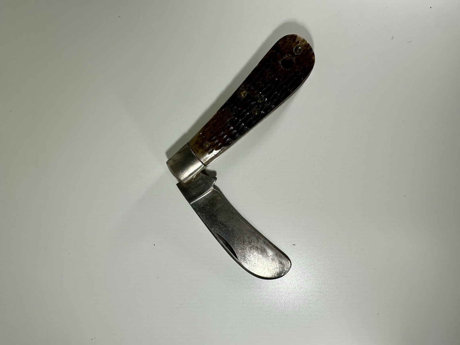 SUPER RARE Queen City Circa 1922 Single Blade Pocket Knife Antique CANOE BLADE