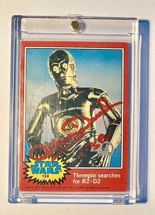 1977 Topps Star Wars Series 2 #124 40th Stamp C-3PO Anthony Daniels Auto JSA