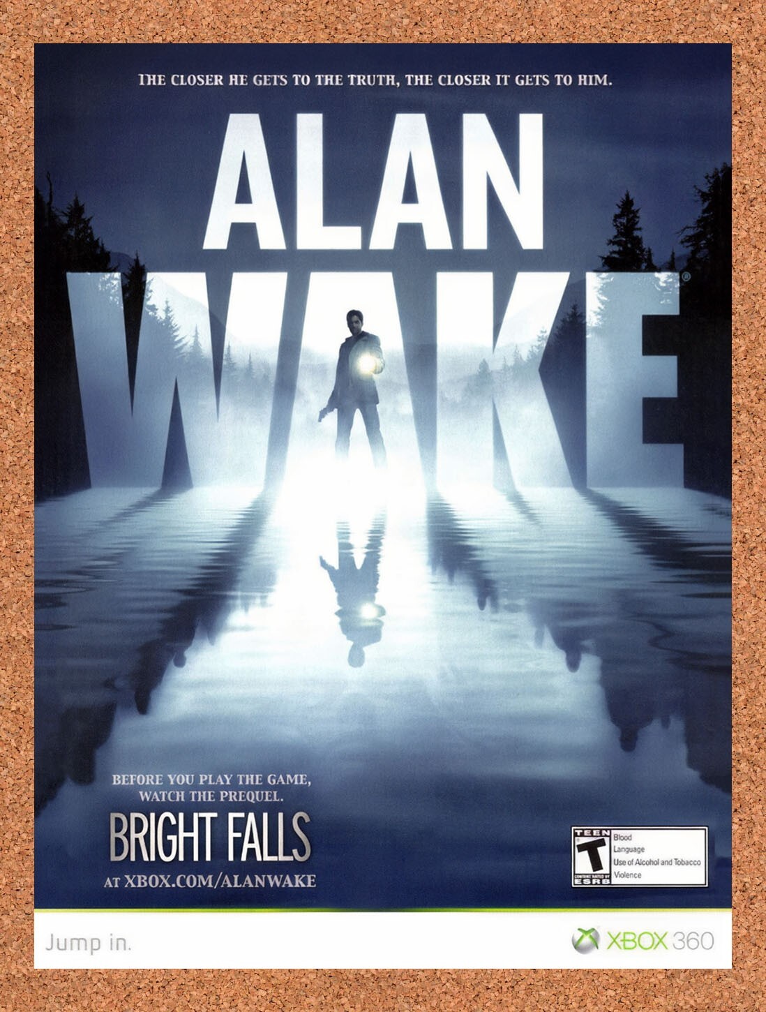 2009 Alan Wake Xbox 360 Original Advertisement / Retro Wall Art v3