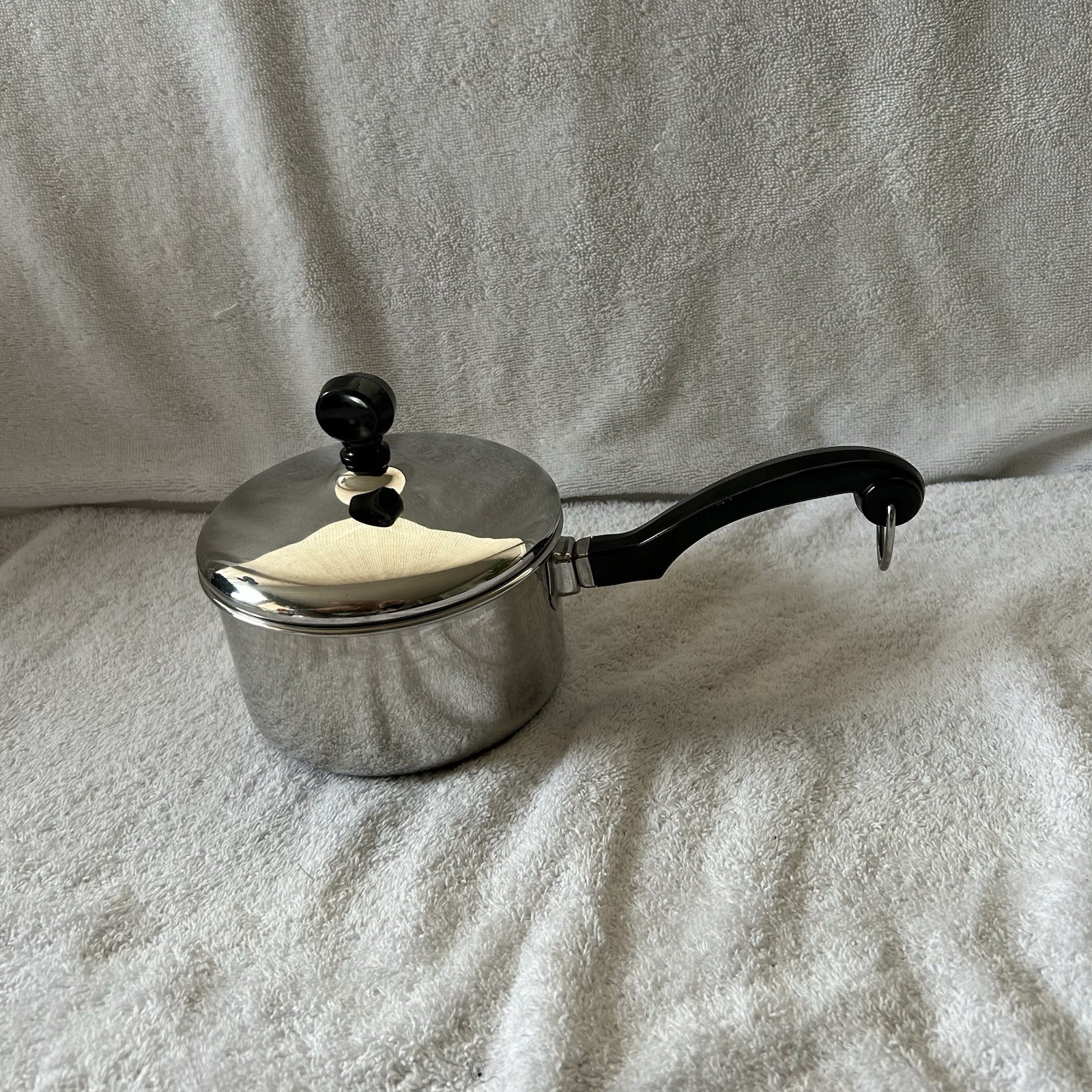 FARBERWARE 1 QT Saucepan & Lid - Aluminum Clad - Stainless Steel - USA - Vintage