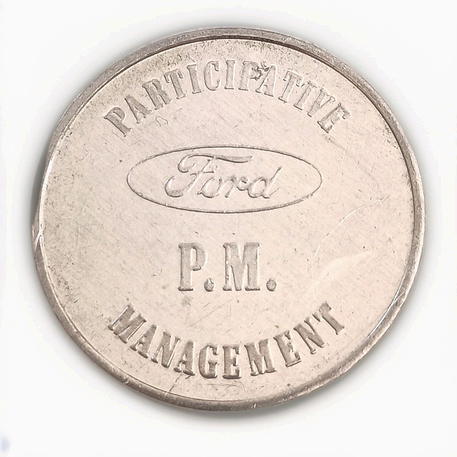Ford Project Management Employee Involvement Aluminum Token Coin 1970s XF/AU
