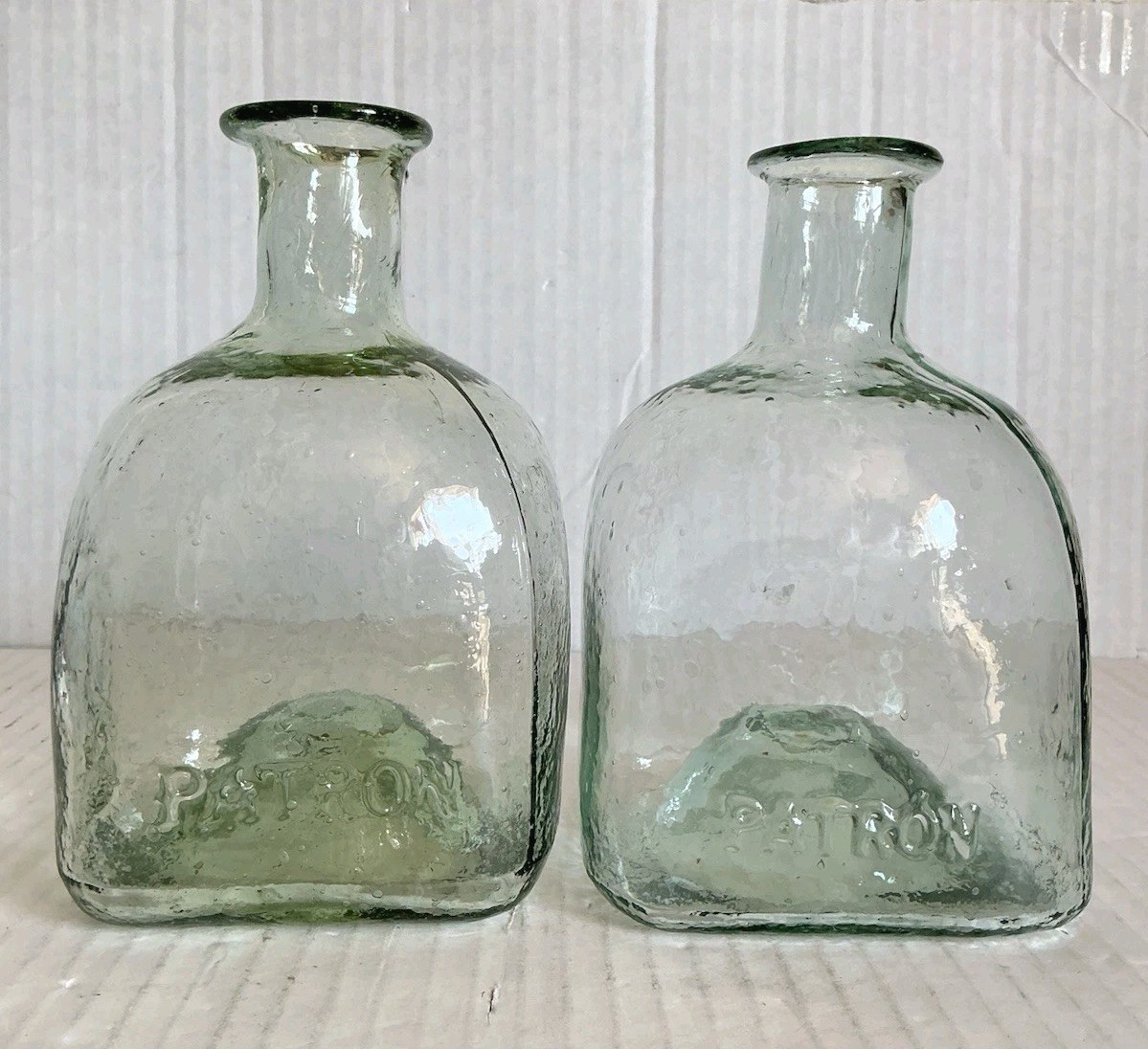 Vintage Patron Tequila Bottles Hand Blown Early Production Collectible EMPTY
