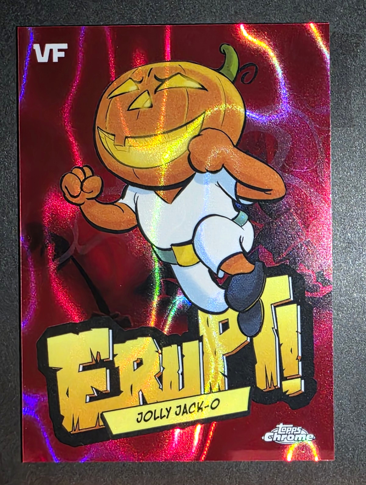 Topps 2026 Topps Chrome VeeFriends ErUPT Jolly Jack-O E-11 Parallel