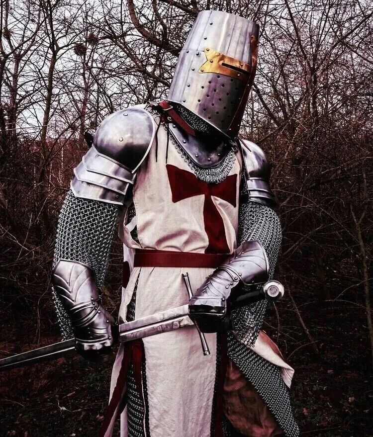 Medieval Templar Knight Full Body Set Armour Cosplay Halloween Sword Suit Armor