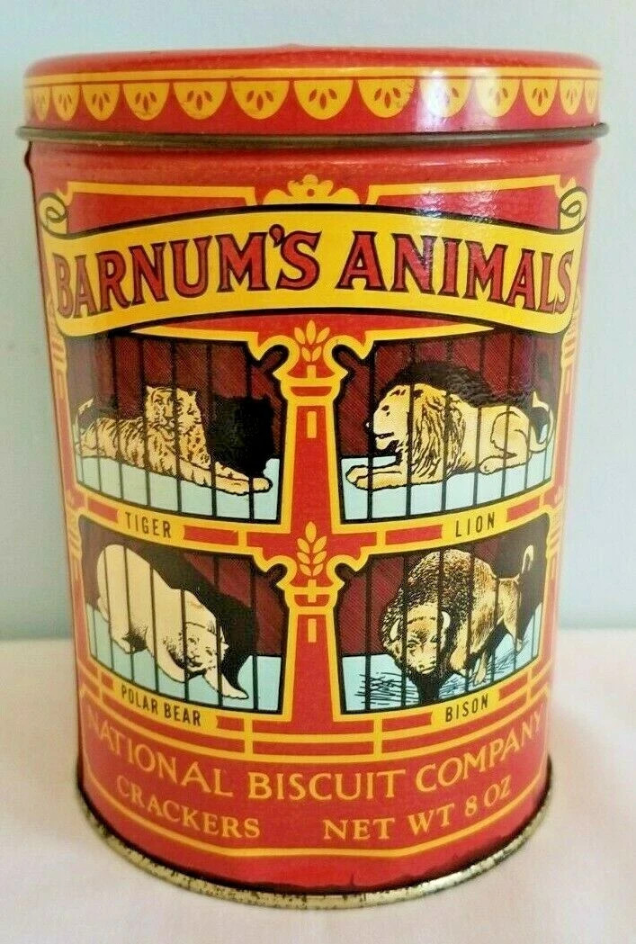 Vintage 1979 Nabisco Barnum\'s Animals Crackers Tin 1914 Replica 8oz. 