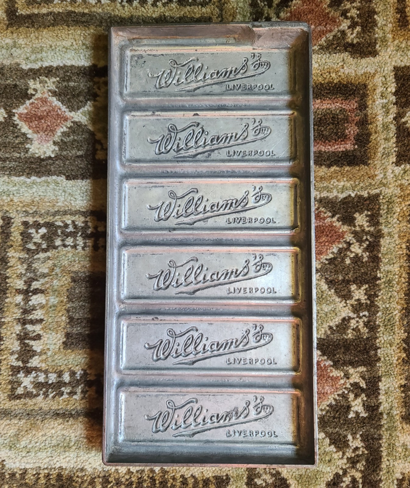 Vintage 1930\'s William\'s Metal Chocolate Bar Mold Liverpool H Woodhill 1937