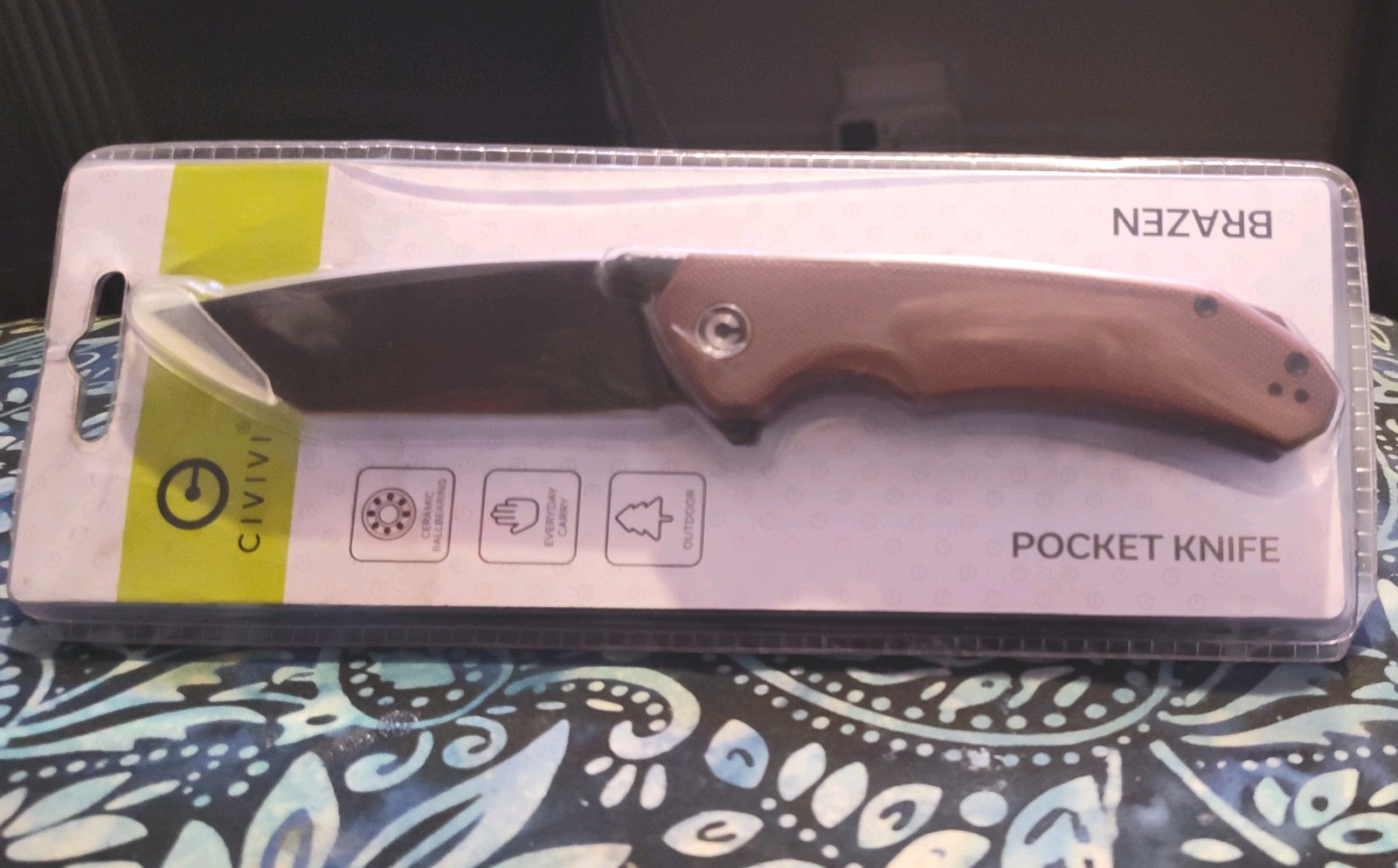 CIVIVI Brazen Tanto Folding Knife - Burgundy G10 D2 Blade C2023B - NEW SEALED