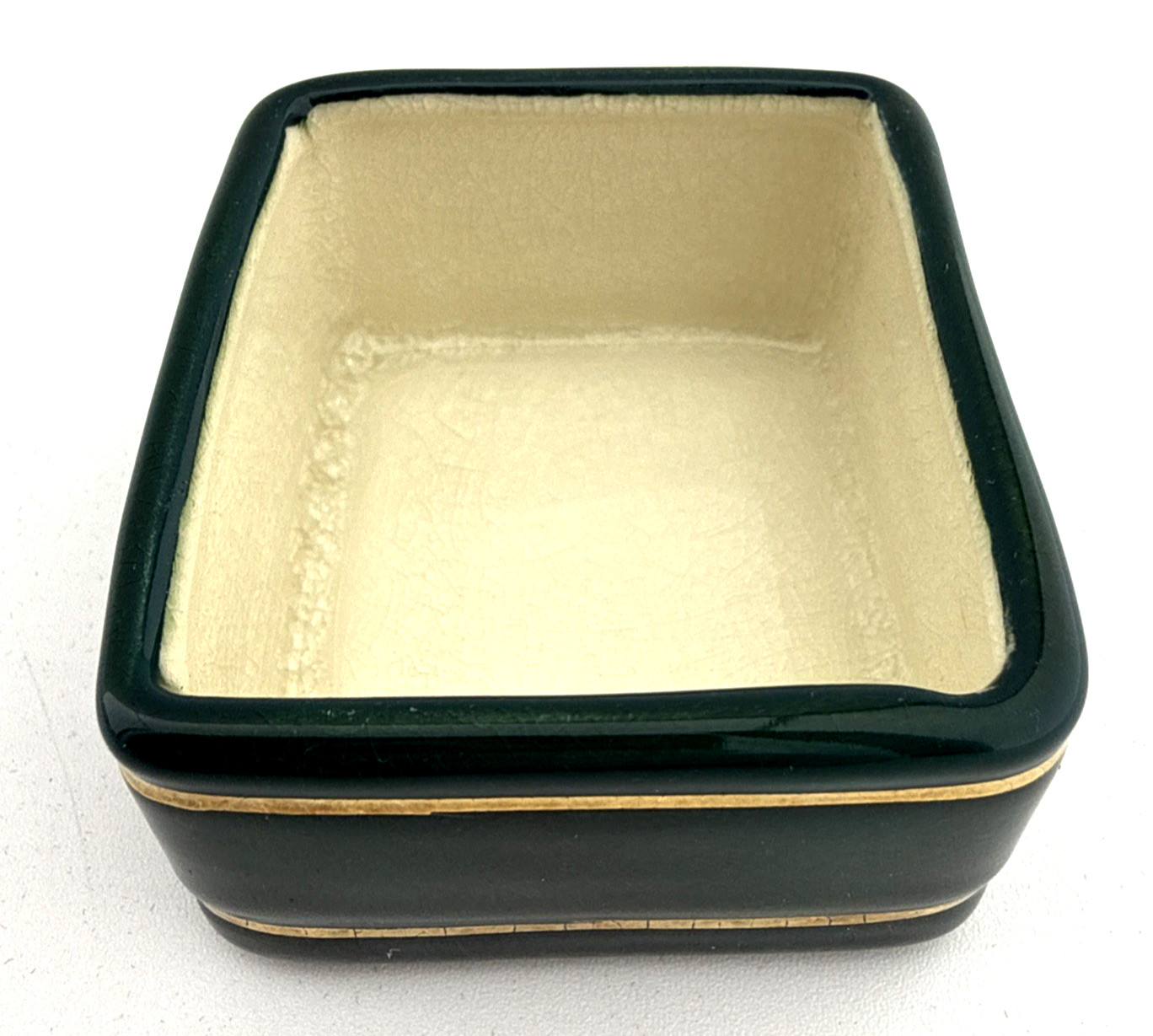 Takahashi San Francisco Emerald Green Gold Porcelain Mini Cachepot