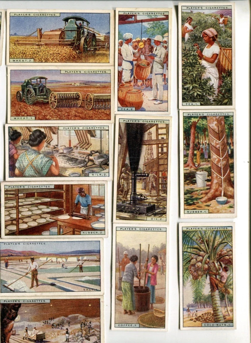 1928 JOHN PLAYER & SONS PRODUCTS OF THE WORLD 50 DIFFERENT TOBACCO CARD SET