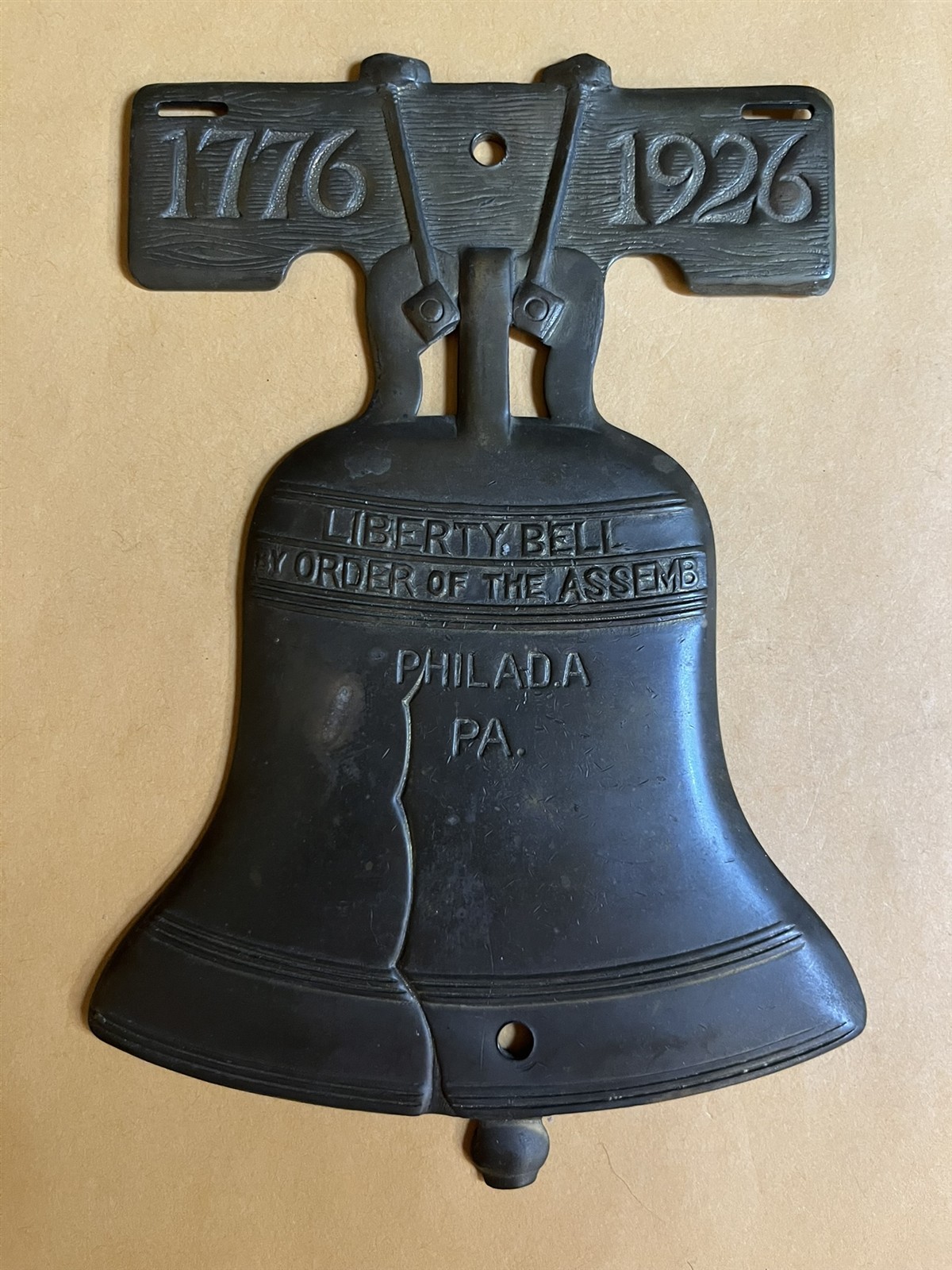 Liberty Bell Plaque badge 1776 1926 Sesquicentennial Int. Expo Philadelphia Liberty Bell Plaque badge 1776 1926 Sesquicentennial Int. Expo Philadelphia