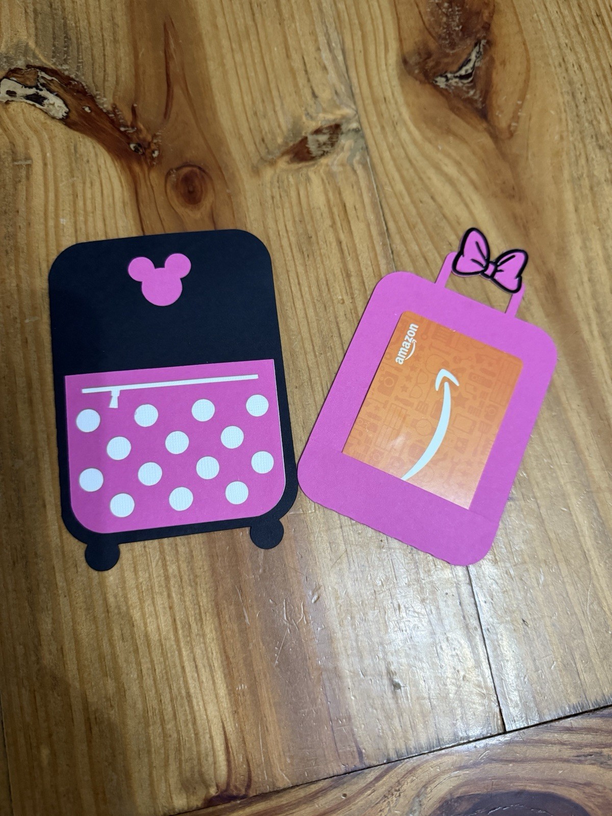 Disney Inspired Minnie Mouse Travel Suitcase Gift Card Money Holder