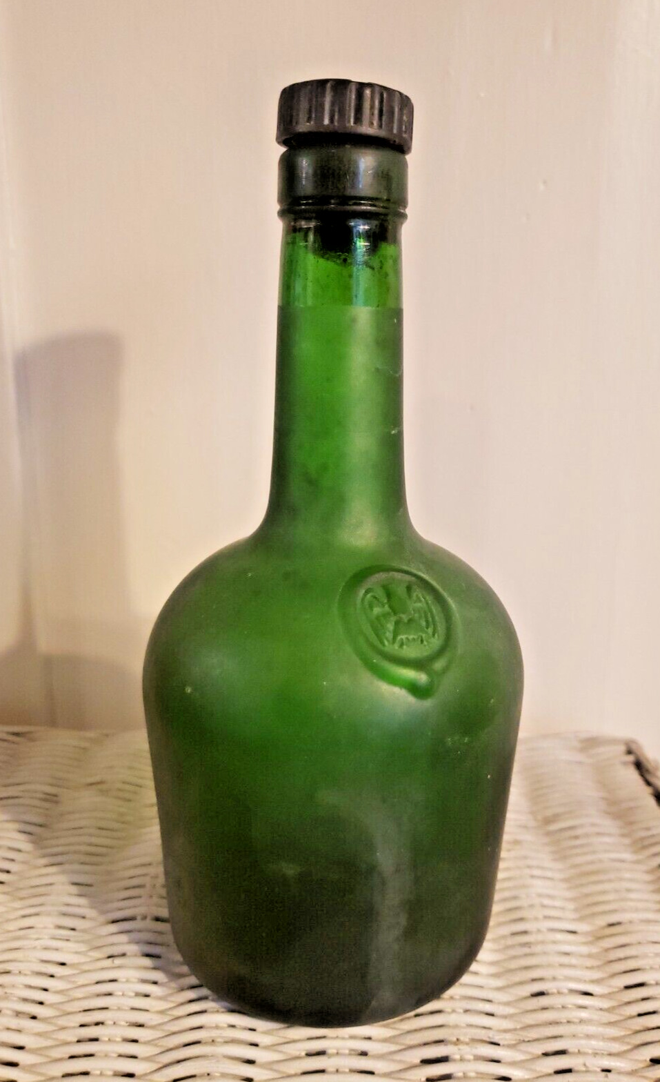 Extra Vieille Courvoisier Cognac Green Glass Bottle France .375 Empty Vintage