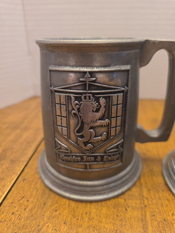 Wilton RWP Columbia PA Cheshire Inn & Lodge St. Louis Pewter Stein Beer Lion Vtg